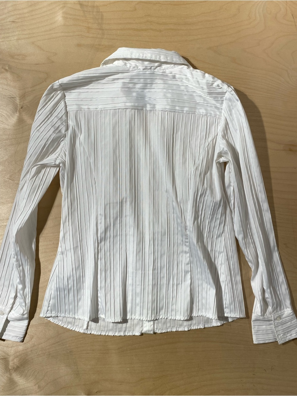Fred David White Textured Button-Front Blouse Large (RZ) - Picture 5 of 6
